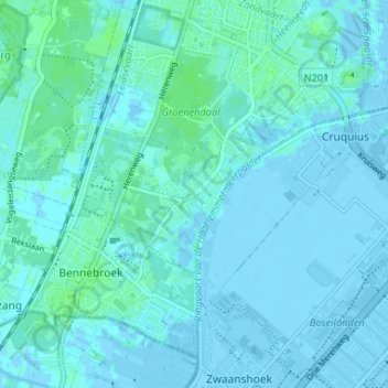 Carte topographique De Glip, altitude, relief