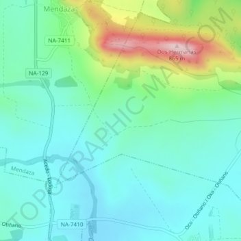 Carte topographique Burguillo, altitude, relief