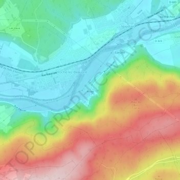 Carte topographique Arcier, altitude, relief
