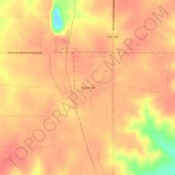 Carte topographique Maryneal, altitude, relief