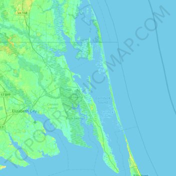 Carte topographique Piney Island, altitude, relief