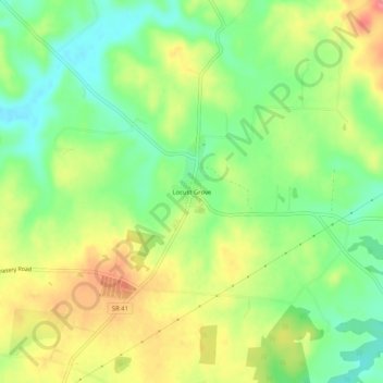 Carte topographique Locust Grove, altitude, relief