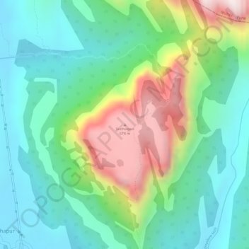 Carte topographique Sudhagad, altitude, relief