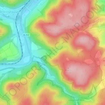 Carte topographique Burg Hessenstein, altitude, relief