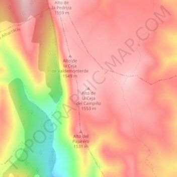 Carte topographique Alto de la Ceja del Campillo, altitude, relief