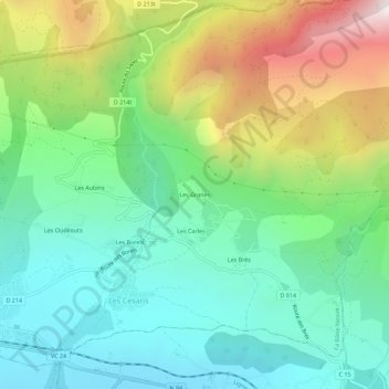 Carte topographique Les Granes, altitude, relief