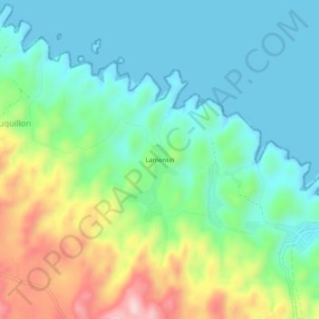 Carte topographique Lamentin, altitude, relief