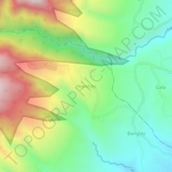 Carte topographique Hoyohoy, altitude, relief