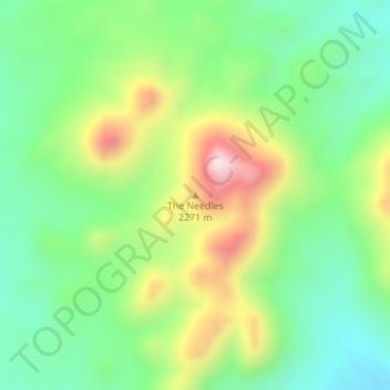 Carte topographique The Needles, altitude, relief