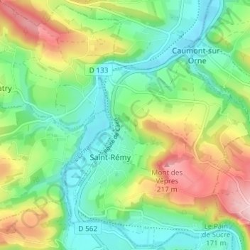 Carte topographique La Maroisière, altitude, relief