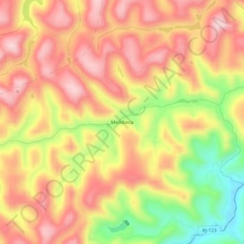 Carte topographique Membeca, altitude, relief