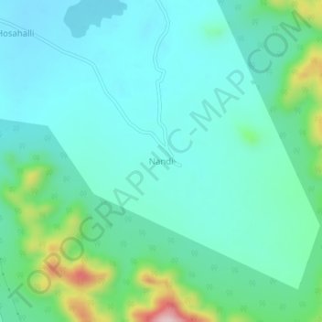 Carte topographique Nandi, altitude, relief