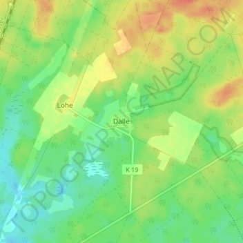 Carte topographique Dalle, altitude, relief