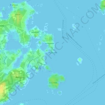 Carte topographique Prästholm, altitude, relief