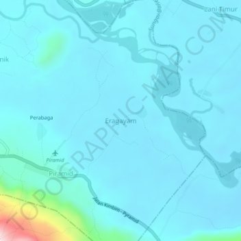 Carte topographique Eragayam, altitude, relief