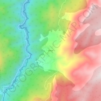 Carte topographique Góntar, altitude, relief