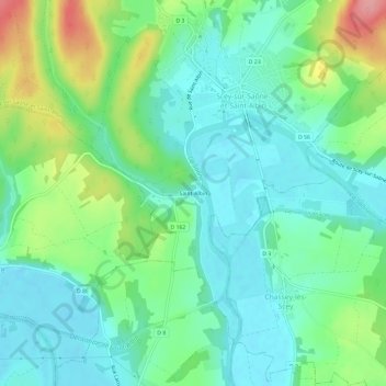 Carte topographique Saint-Albin, altitude, relief