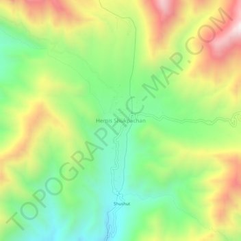 Carte topographique Hemis Shukpachan, altitude, relief