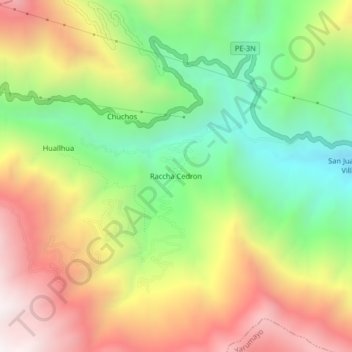 Carte topographique Raccha Cedron, altitude, relief