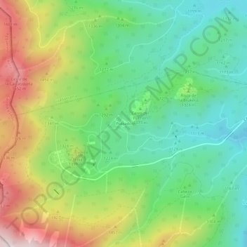 Carte topographique Poblado, altitude, relief
