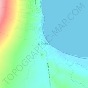 Carte topographique La Ventana, altitude, relief