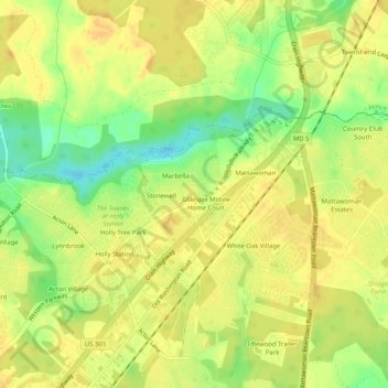 Carte topographique Delight, altitude, relief