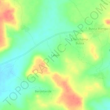 Carte topographique Labas, altitude, relief