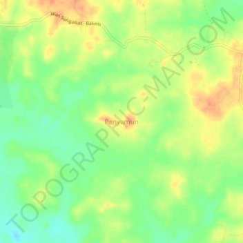 Carte topographique Penyamun, altitude, relief