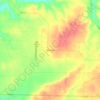 Carte topographique Norwood, altitude, relief