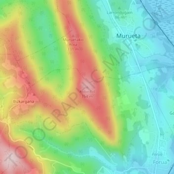 Carte topographique Axbiribil, altitude, relief