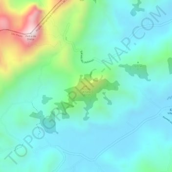 Carte topographique Alto do Serrano, altitude, relief