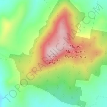 Carte topographique Mount MacQuarie, altitude, relief