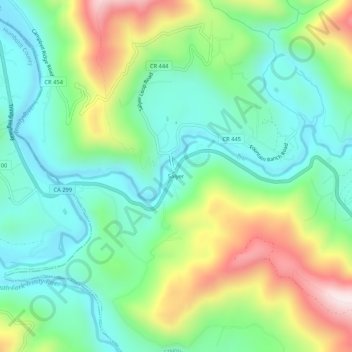 Carte topographique Salyer, altitude, relief