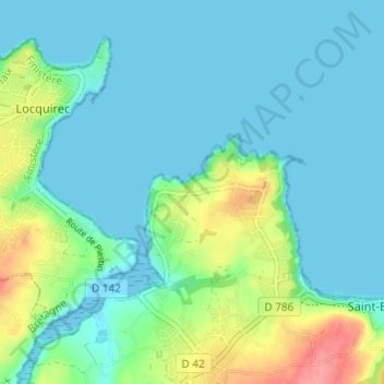 Carte topographique Kerdrehoret, altitude, relief