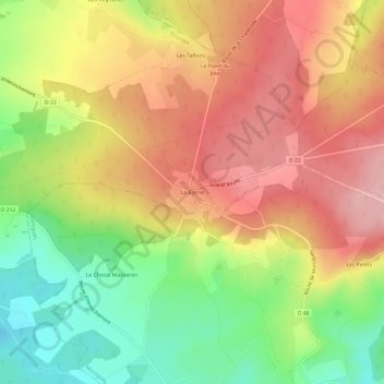 Carte topographique La Borne, altitude, relief