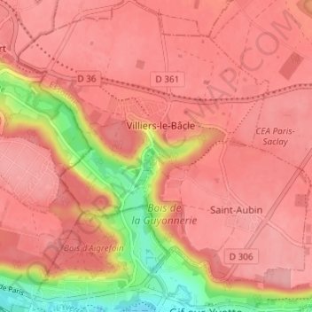 Carte topographique Le Canal, altitude, relief
