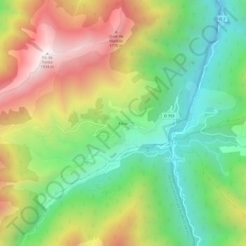 Carte topographique Faup, altitude, relief