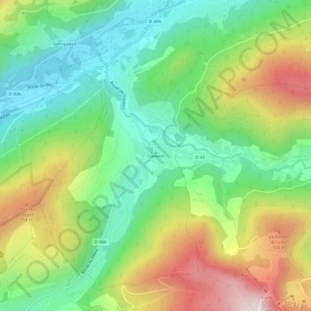 Carte topographique Travexin, altitude, relief
