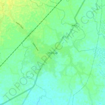 Carte topographique Dhemaji, altitude, relief