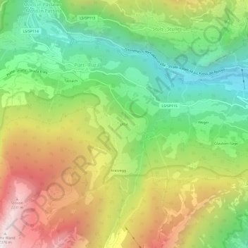 Carte topographique Ulfas, altitude, relief