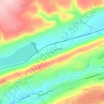Carte topographique Hauto, altitude, relief