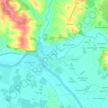 Carte topographique Caminel, altitude, relief