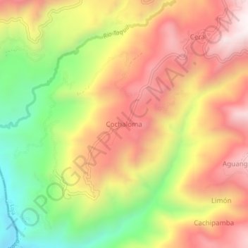 Carte topographique Cochaloma, altitude, relief