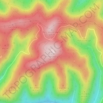 Carte topographique Grand Wintersberg, altitude, relief