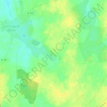Carte topographique Les Vaugelais, altitude, relief
