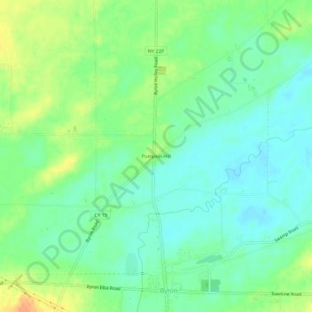 Carte topographique Pumpkin Hill, altitude, relief