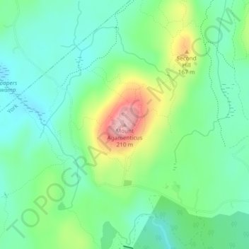Carte topographique Mount Agamenticus, altitude, relief