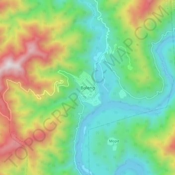Carte topographique Boleng, altitude, relief