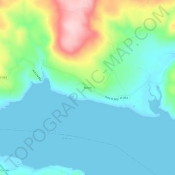 Carte topographique Pureo, altitude, relief