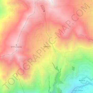 Carte topographique Viacha, altitude, relief